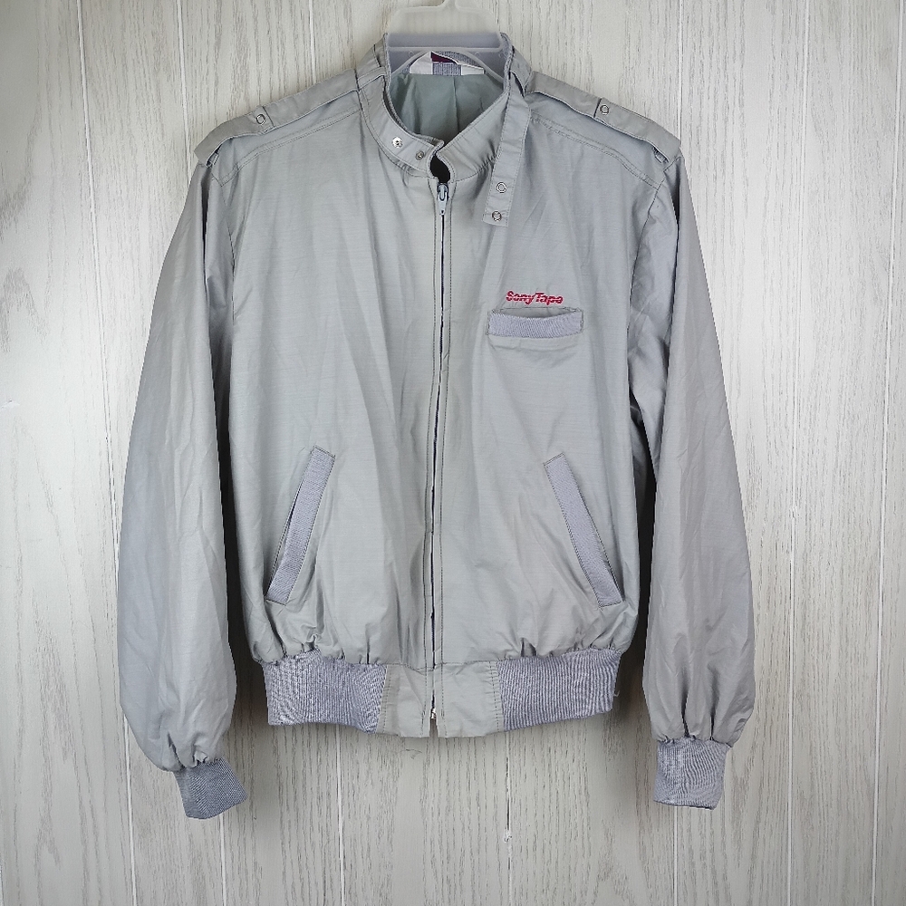 VTG MVP bay shore N.Y Jacket Sony Tape Silver Zipper Men's Made In U.S.A Size XL